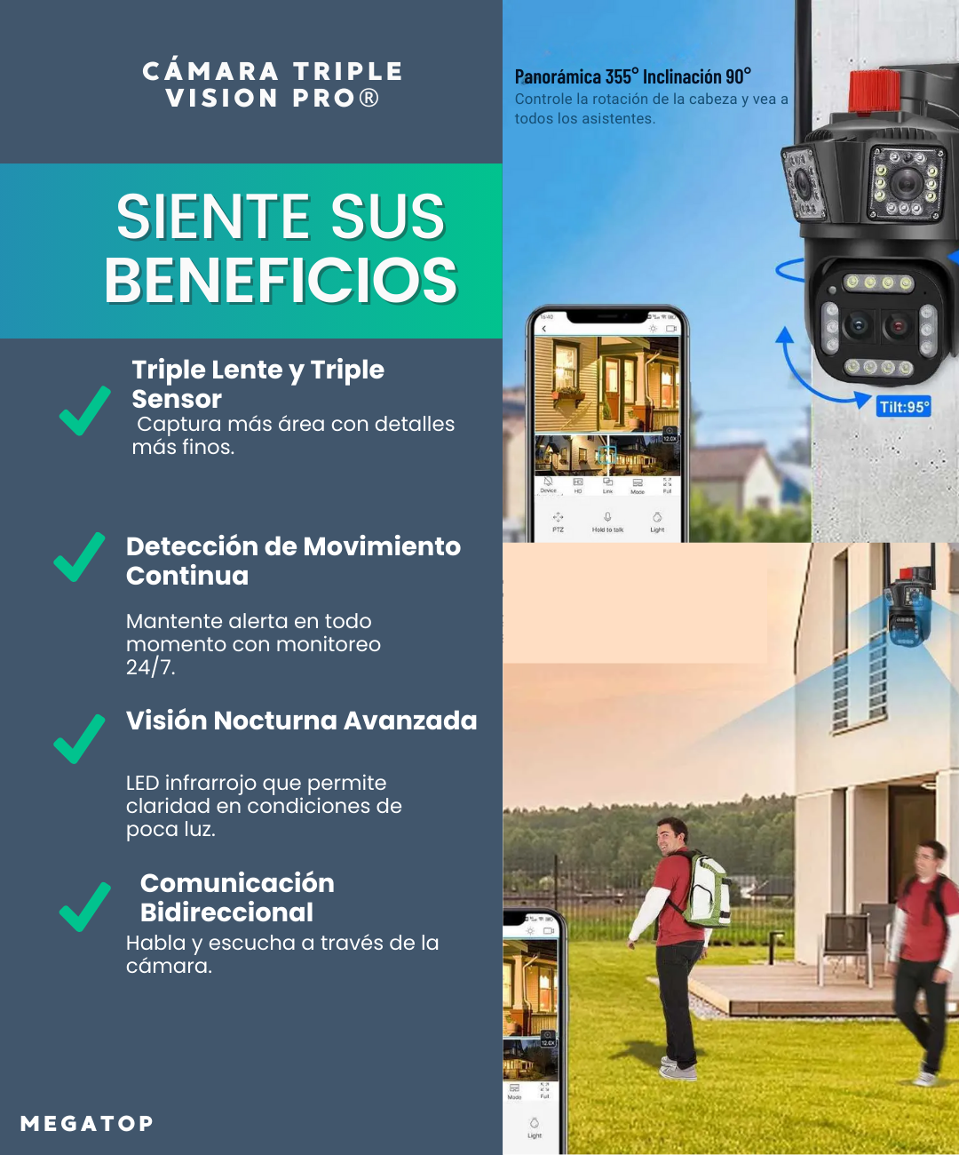 Cámara Triple Vision Pro ( Incluye Alarma SONORA )