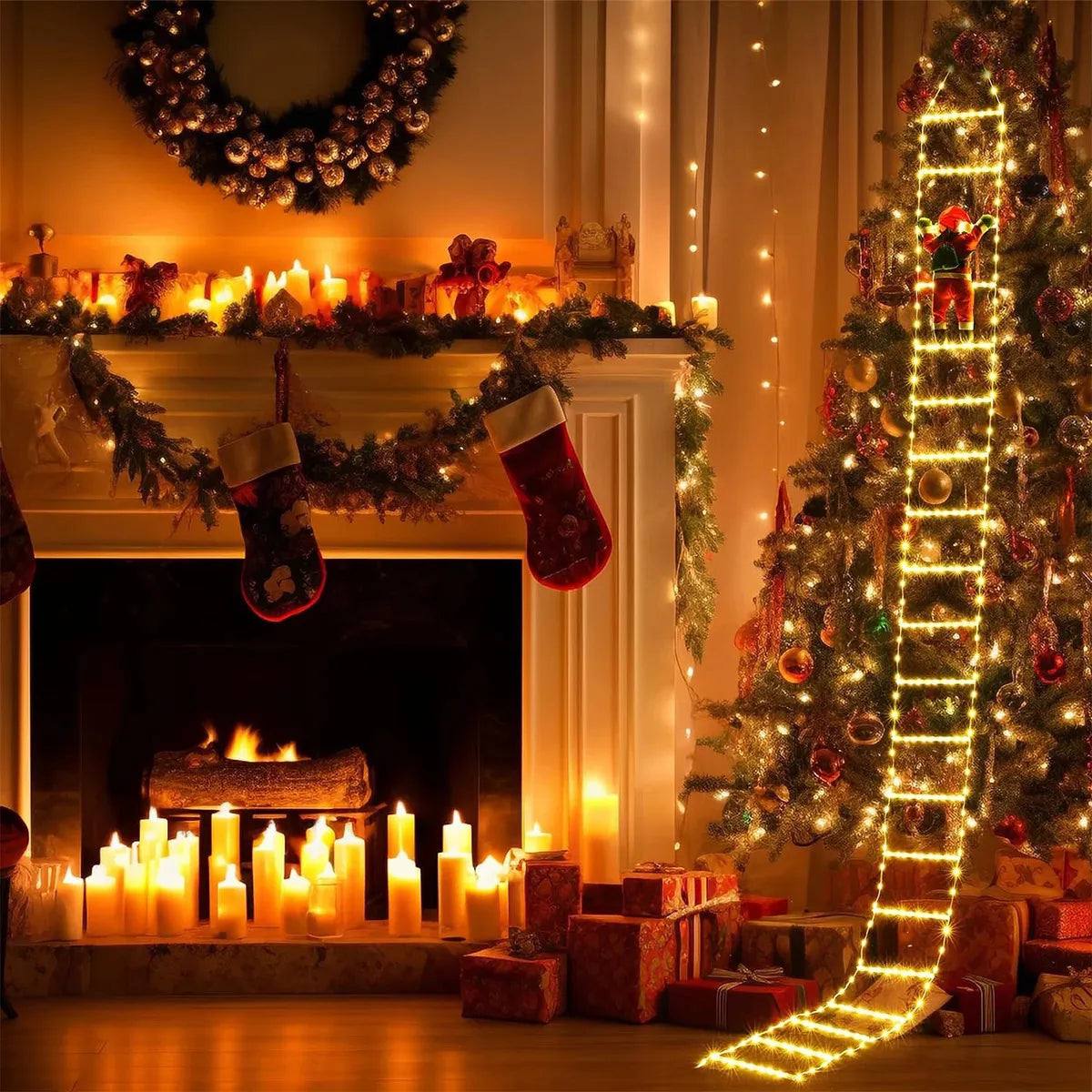 CLAUSCALE: ESCALERA LED CON SANTA CLAUS