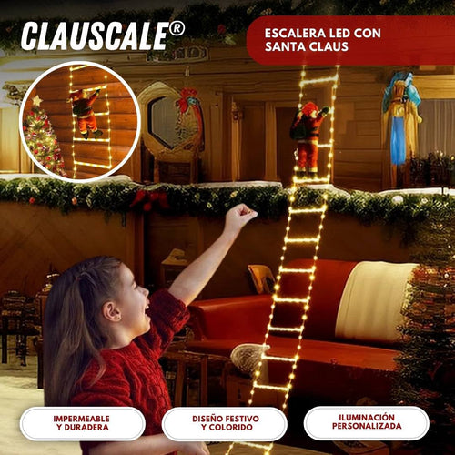 CLAUSCALE: ESCALERA LED CON SANTA CLAUS