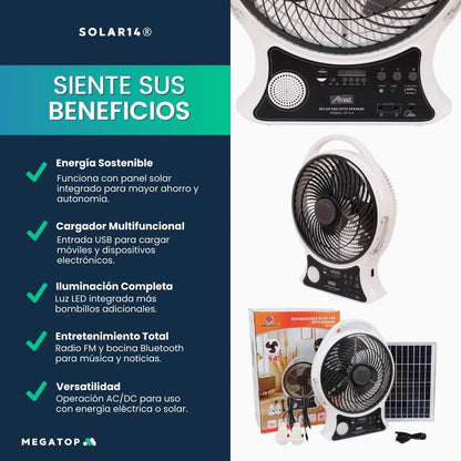 VENTILADOR SOLAR RECARGABLE