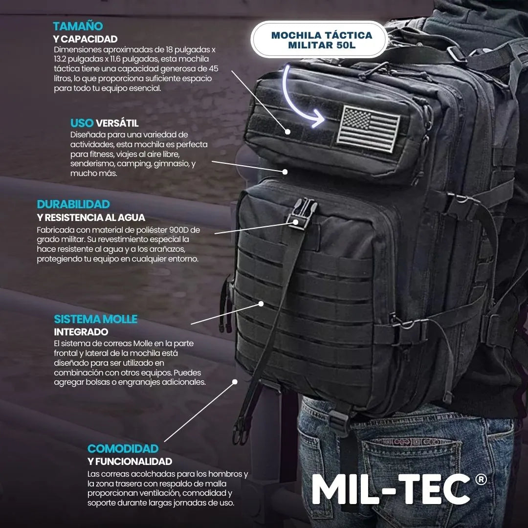 Mochila táctica militar - 30L/50L