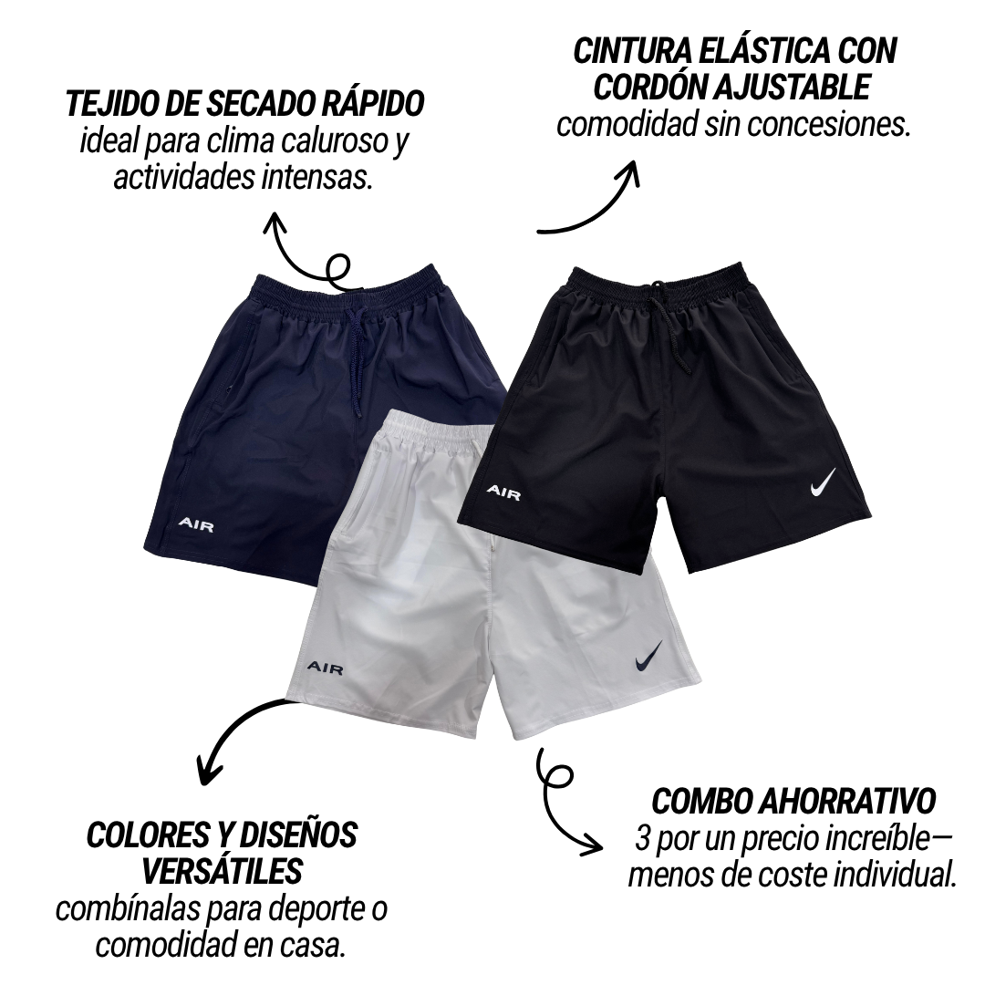 Combo x3 Shorts Deportivos