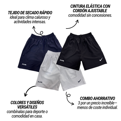 Combo x3 Shorts Deportivos