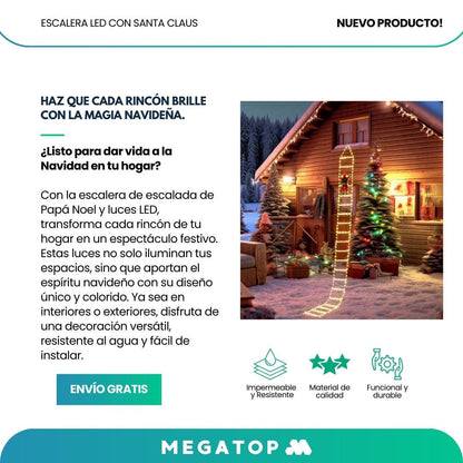 CLAUSCALE: ESCALERA LED CON SANTA CLAUS