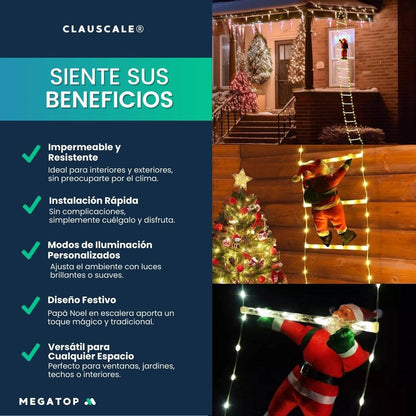 CLAUSCALE: ESCALERA LED CON SANTA CLAUS